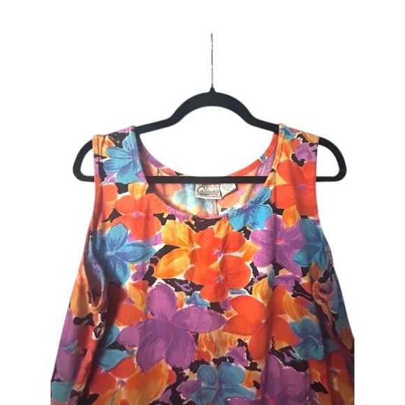 Daffodil By Loungees Tropical‎ Floral Dress XL Sleeveless Orange Vacation Resort - Picture 16 of 16